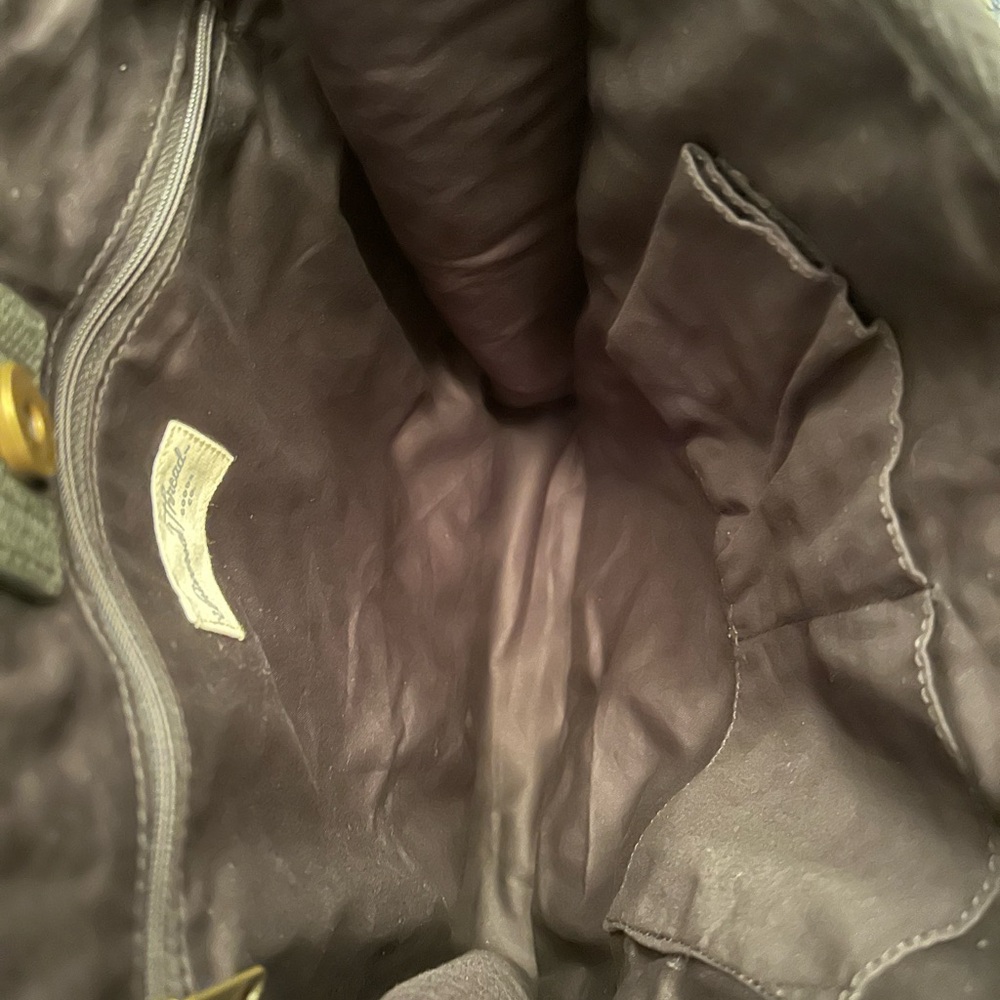 Universal Threads artisan textured cotton stripe lined tote bag.  Snap closure. - Picture 12 of 13